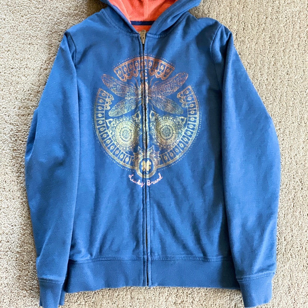 Lucky Brand Girls Fleece Lined Zip-front Hoodie